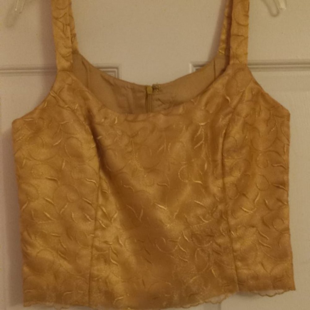 HANDMADE two piece, skirt and top, gold formal outfit